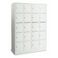 Fächerschrank, mit Sockel, 4 Abteile, 20 Fächer