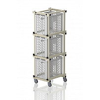 Kunststoff Trolley für 3 Plastikkörbe (B x H x T)) 66 x 180 x 54 cm, beige