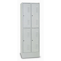 Garderobenschrank mit Sockel, 2 Abteile, 4 Fächer